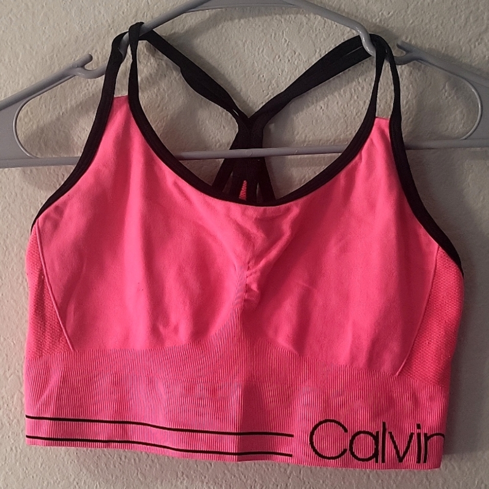 Large Pink Calvin Klein Performance Sports Bra